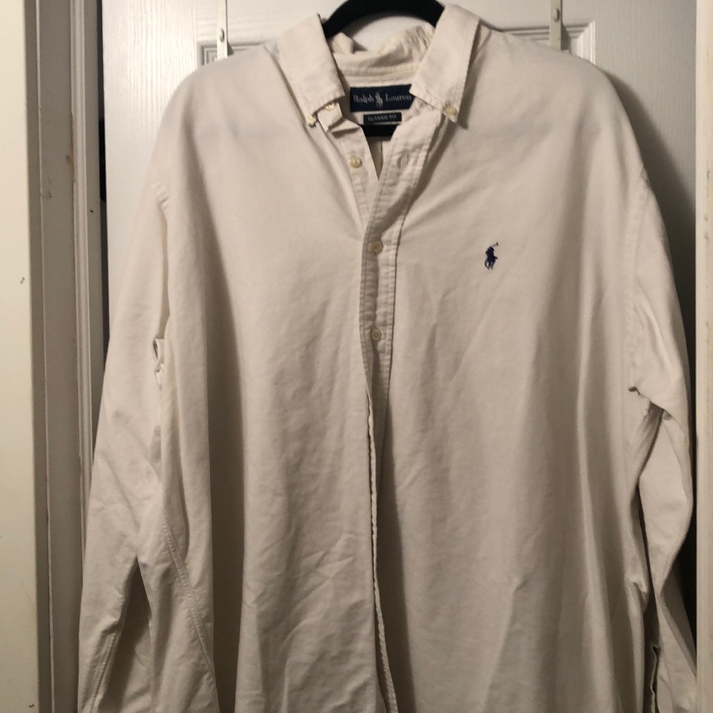 Men’s authentic Ralph Lauren off white button down